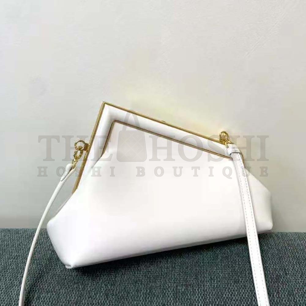 F**di Women First Small White Leather Bag Master Quality