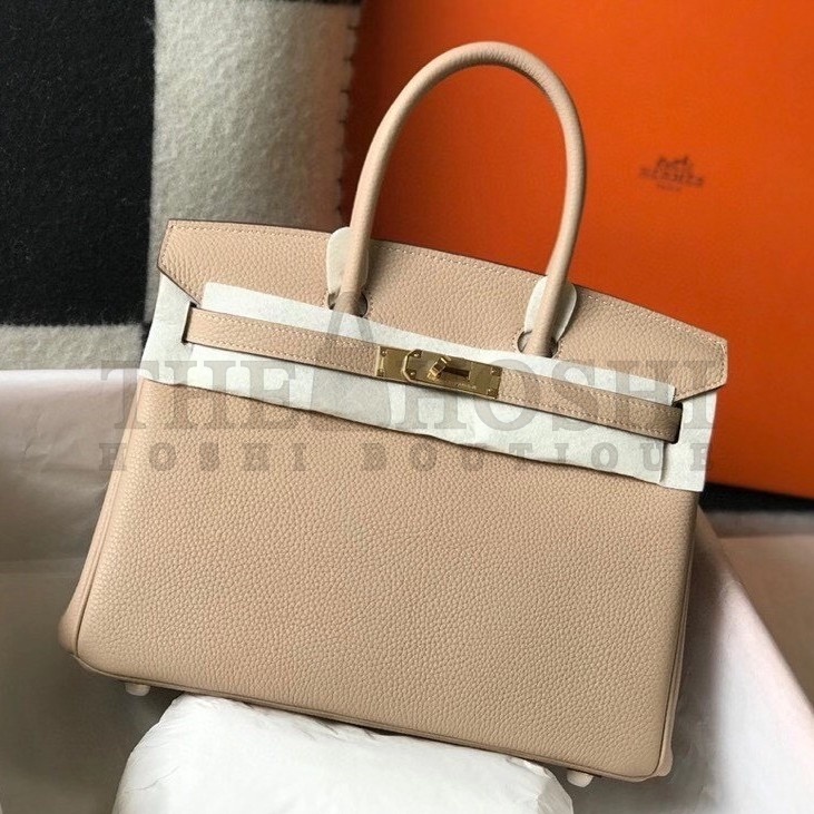 H**me5 Birkin 30 Bag in Trench Clemence Leather with GHW Master Quality