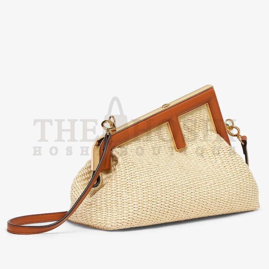 F**di First Small Bag in Natural Raffia Straw Master Quality