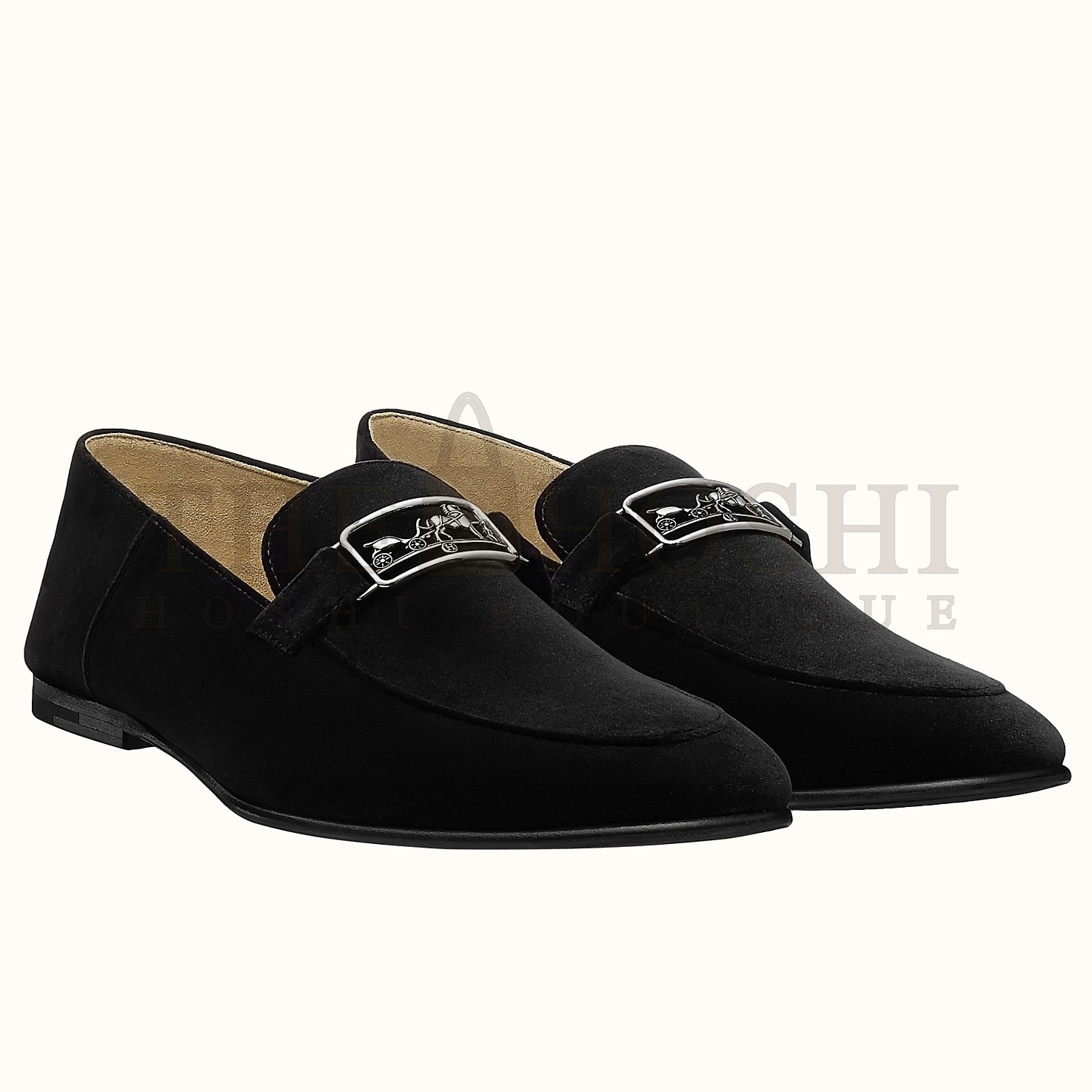 H**me5 Men's Tenor Loafers In Black Suede Leather Master Quality
