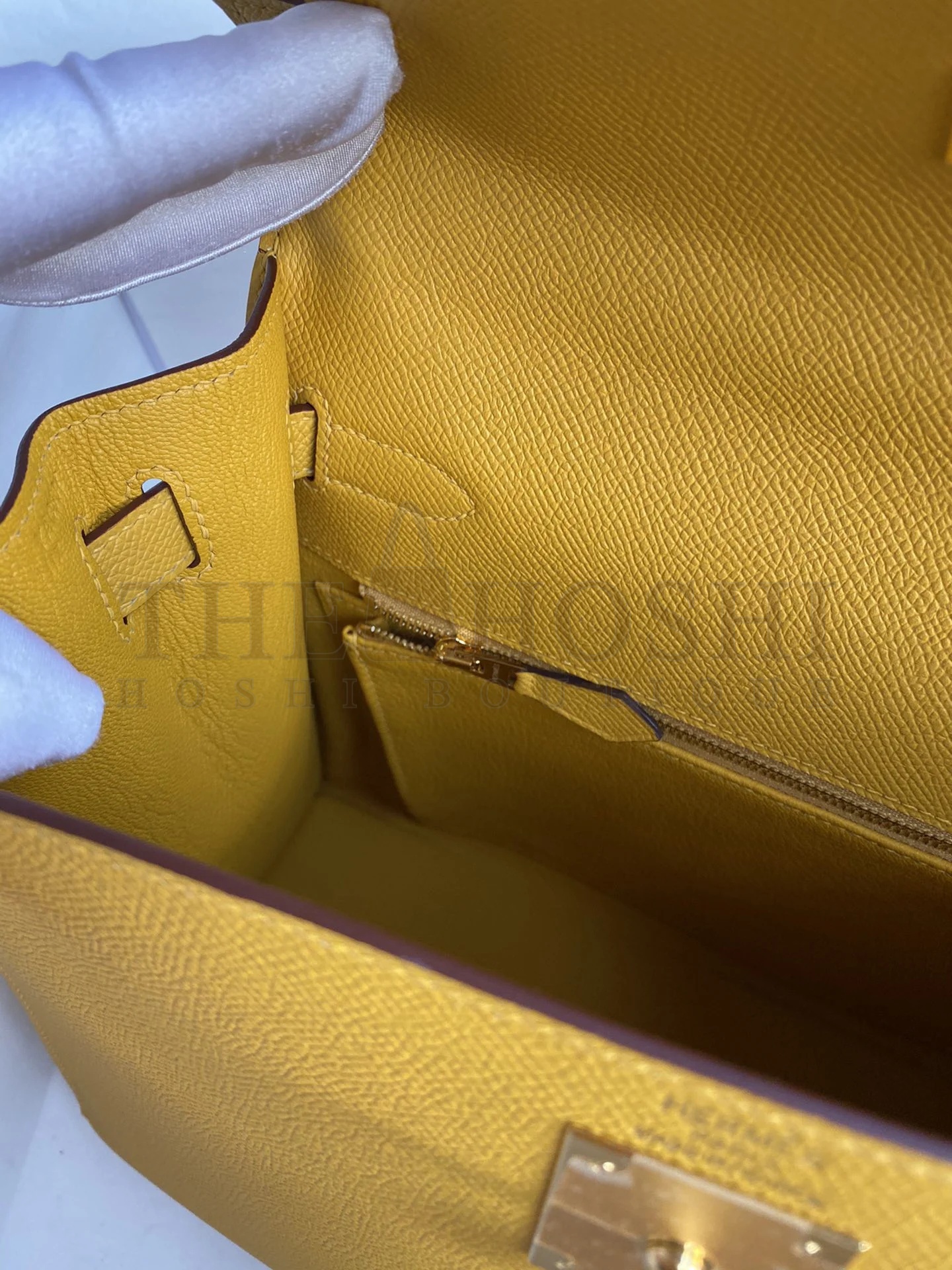 H**me5 Kelly Sellier 28 Handmade Bag In Jaune Ambre Epsom Calfskin Master Quality