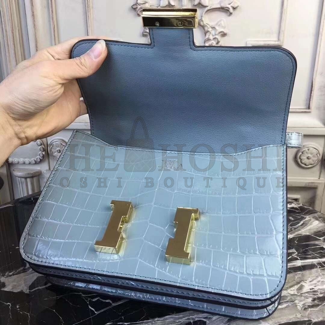 H**me5 Blue Lin Constance MM 24cm Crocodile Bag Master Quality
