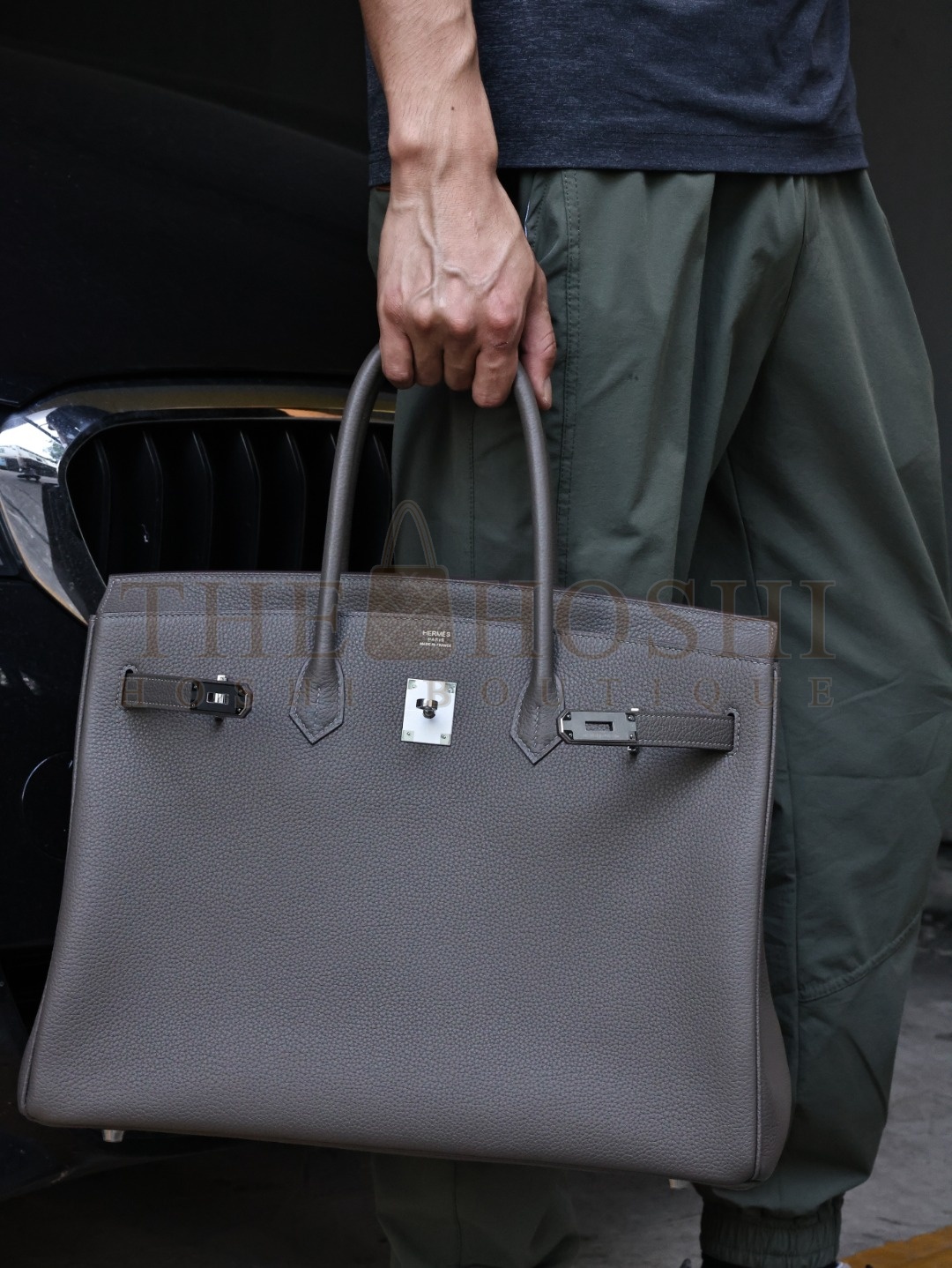 H**me5  Birkin 40 in Togo leather with a Tarnished Grey  bag Master Quality