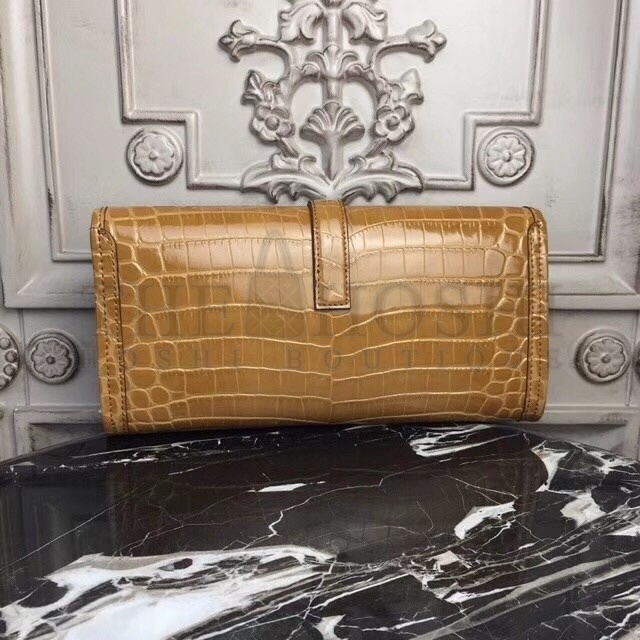 H**me5 Jige Elan 29 Clutch In Camarel Crocodile Leather Master Quality