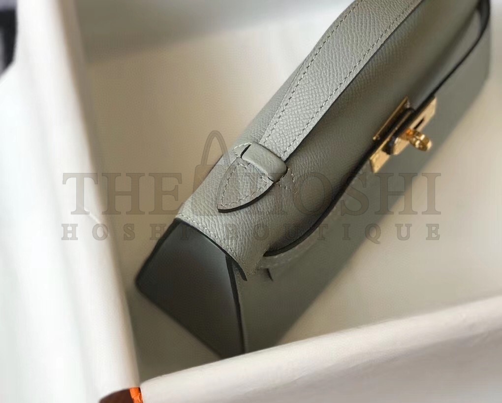 H**me5 Kelly Pochette Bag In Blue Glacier Epsom Leather Master Quality