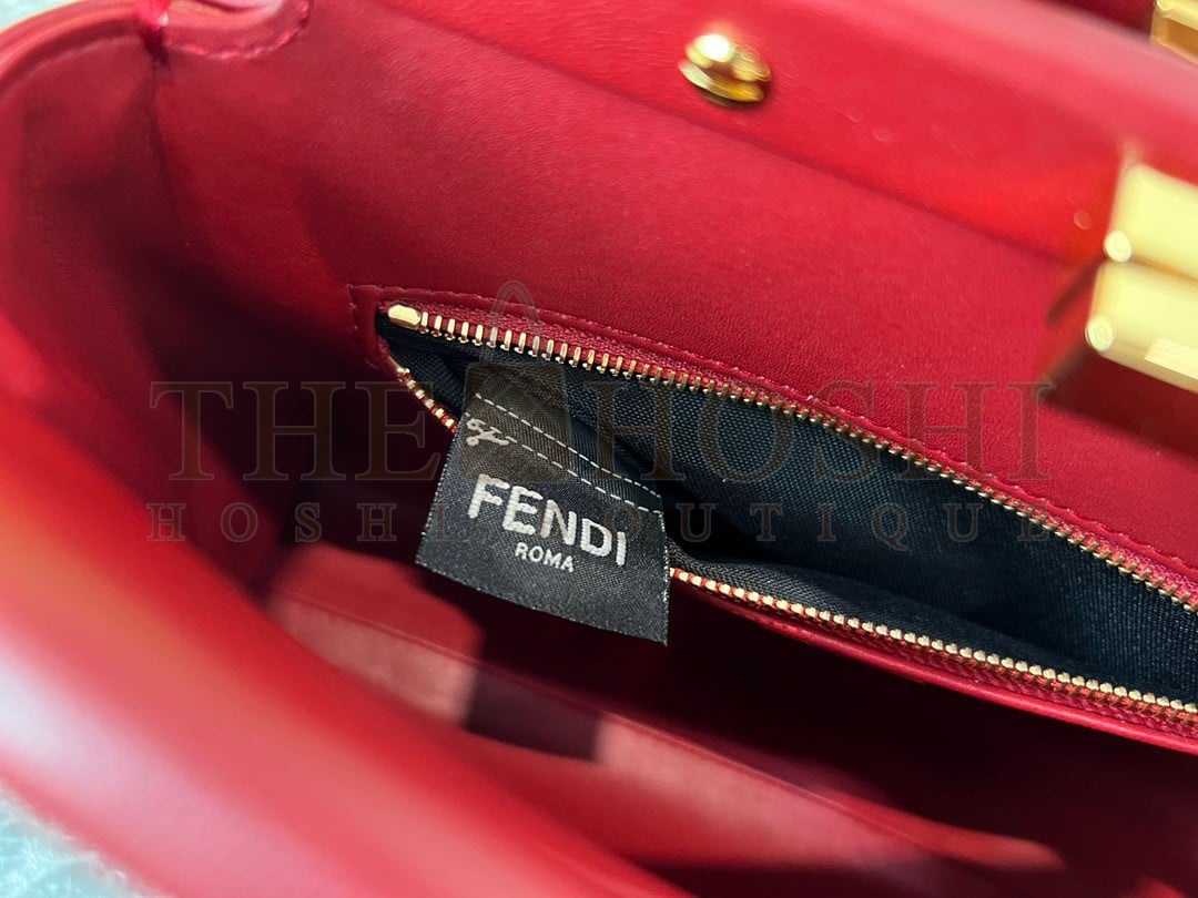 F**di Peekaboo Mini Bag In Red Nappa Leather Master Quality