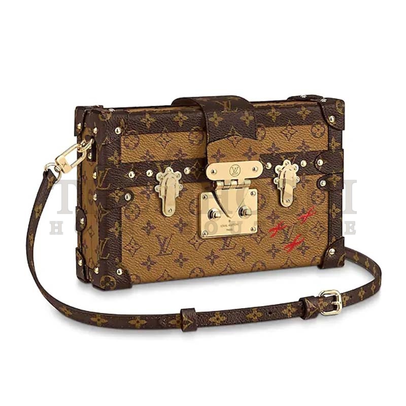 L0vis Vvtt0n LV Women Petite Malle Handbag Monogram Reverse Canvas Master Quality
