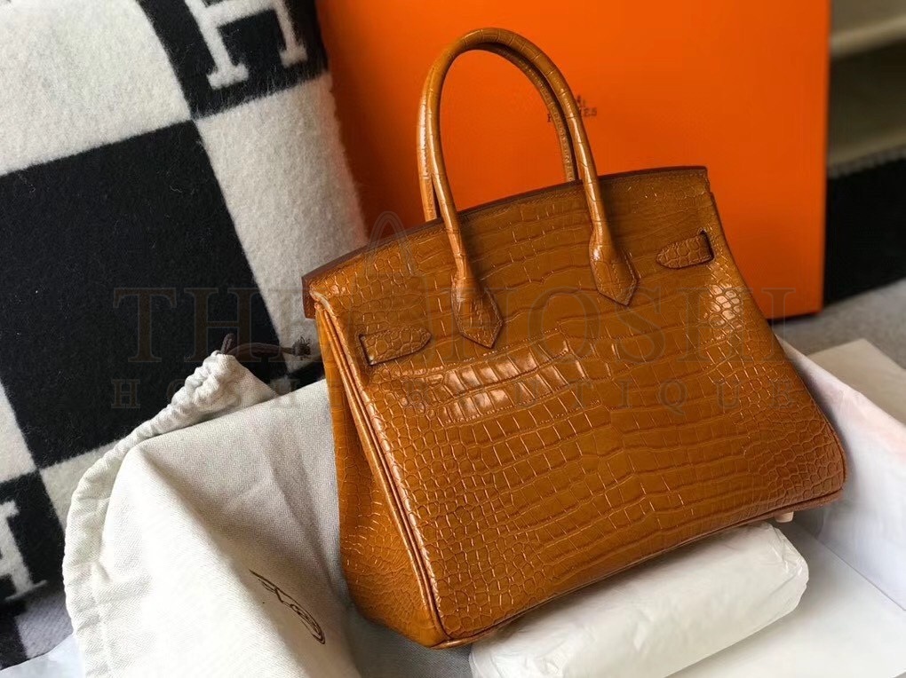 H**me5 Birkin 30cm Bag In Gold Embossed Crocodile Leather Master Quality