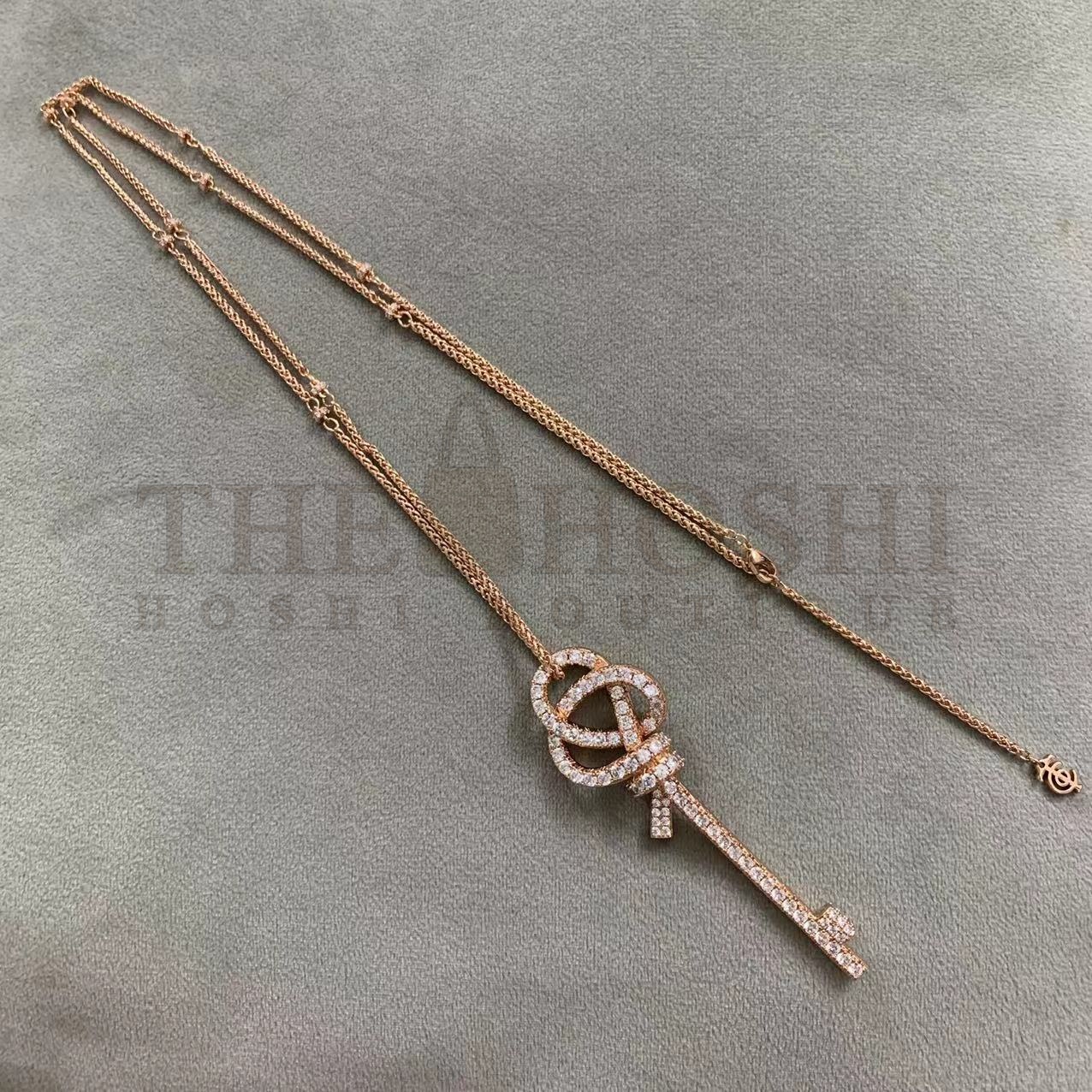 T*f*ny Available in Medium Small Large Rope Knot Half D1am0nd Full D1am0nd Key Necklace Master Quality