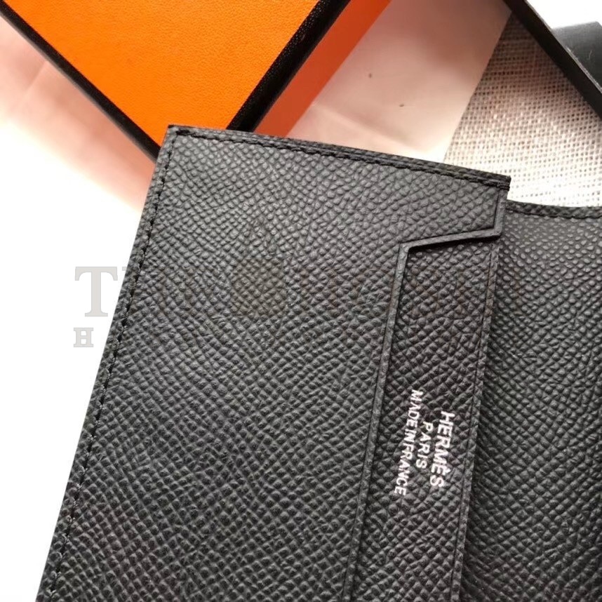 H**me5 Bearn Mini Wallet In Black Epsom Leather Master Quality