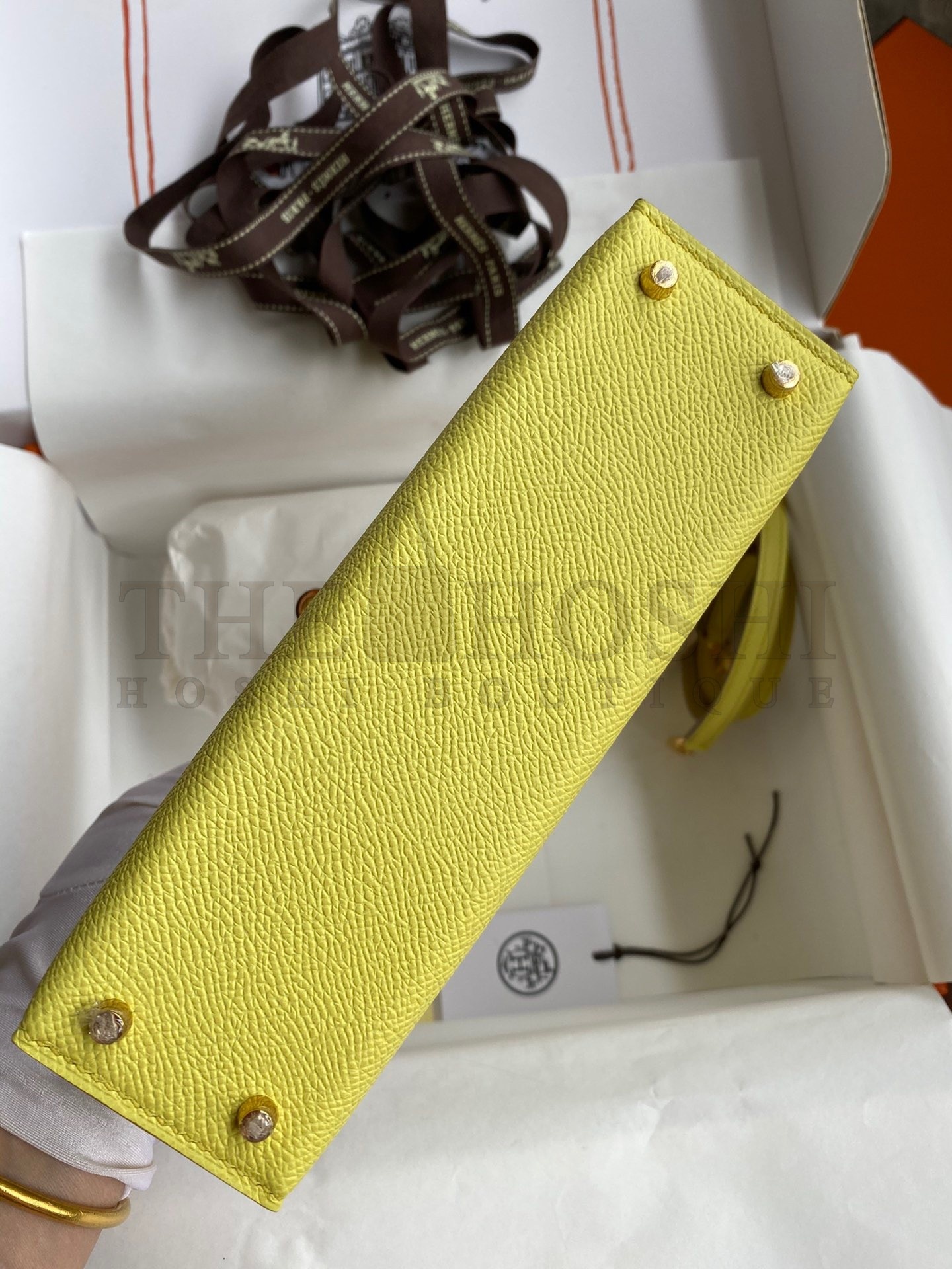 H**me5 Kelly Mini II Sellier Handmade Bag In Lime Epsom Calfskin Master Quality