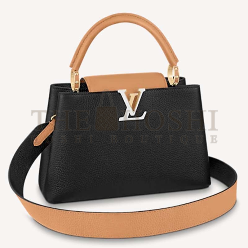 L0vis Vvtt0n LV Women Capucines MM Handbag Black Gold Arizona Taurillon Cowhide Master Quality