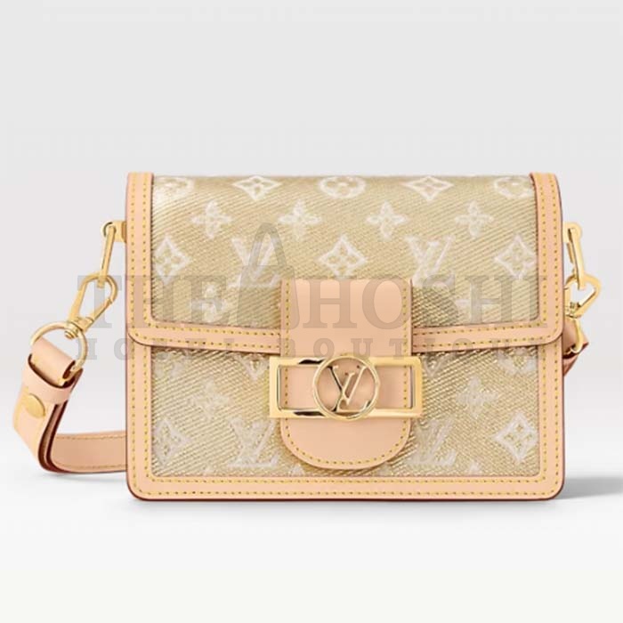 L0vis Vvtt0n LV Women Mini Dauphine Handbag Beige Monoglam Coated Canvas Master Quality