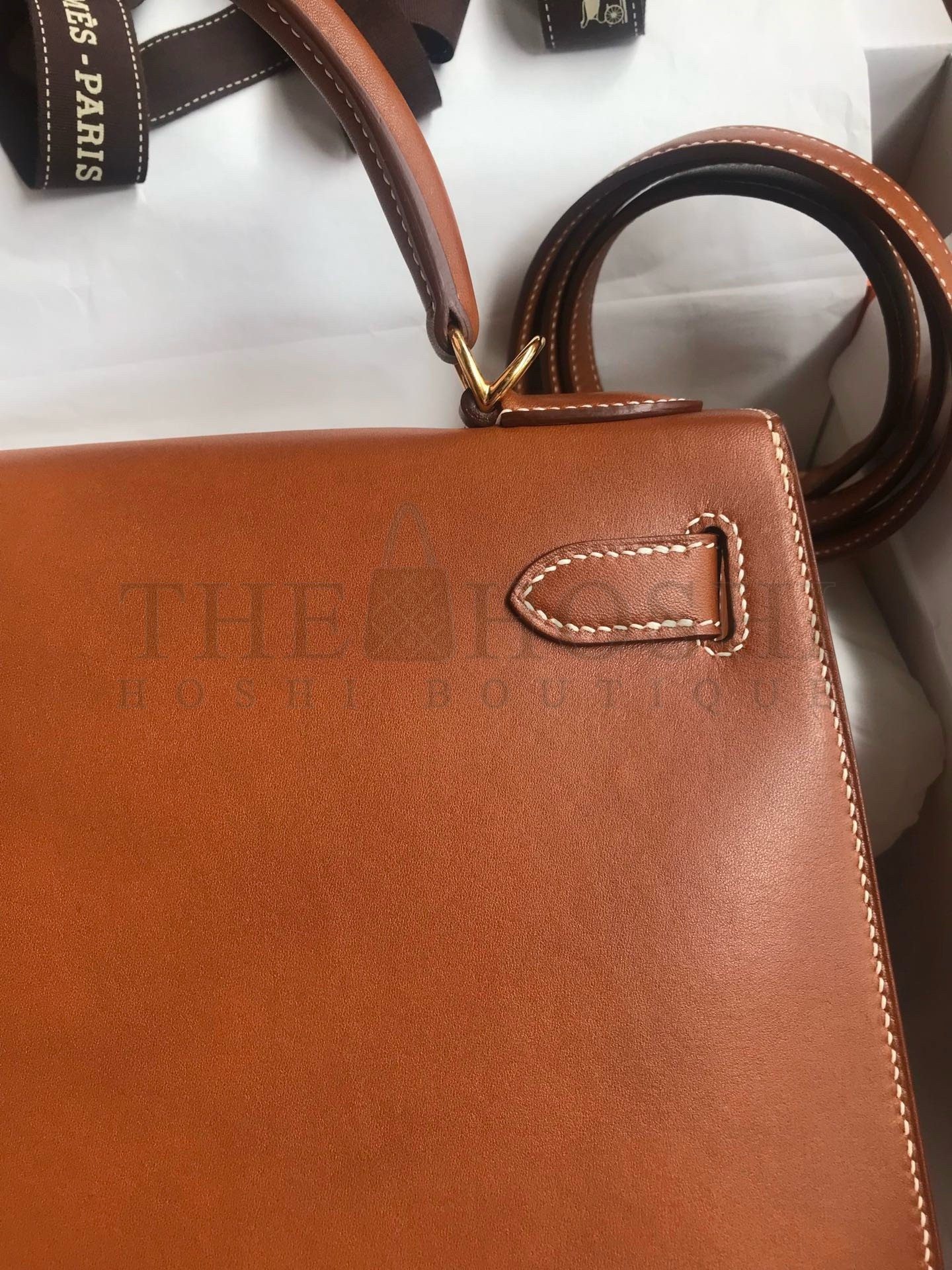 H**me5 Kelly Sellier 28 Handmade Bag In Gold Barenia Calfskin Master Quality