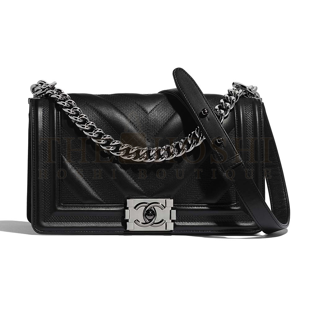 Ch**el Women Flap Bag with Top Handle in Calfskin-Black Master Quality