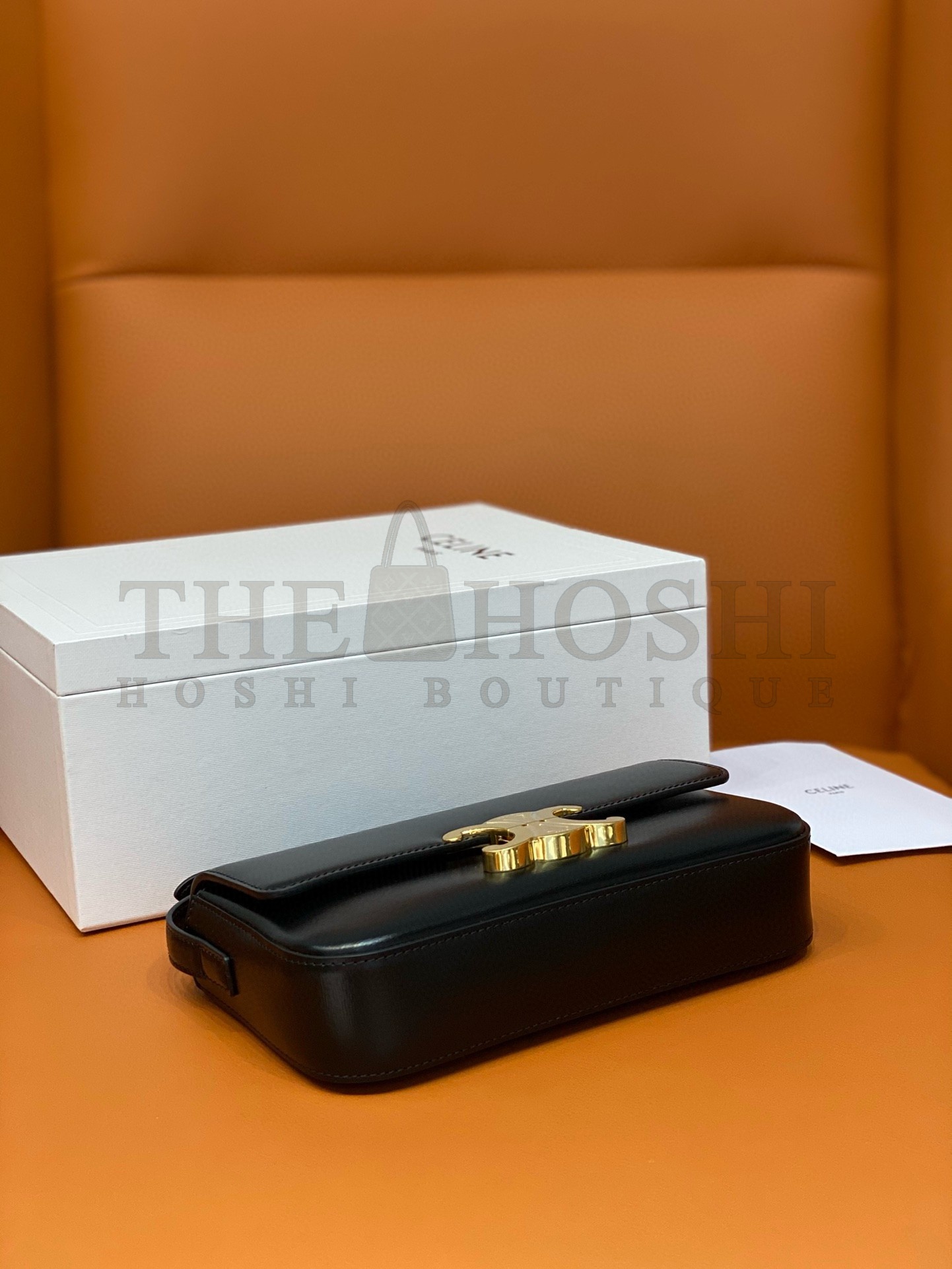 Ce1i*e Claude Shoulder Bag in Black Calfskin Master Quality