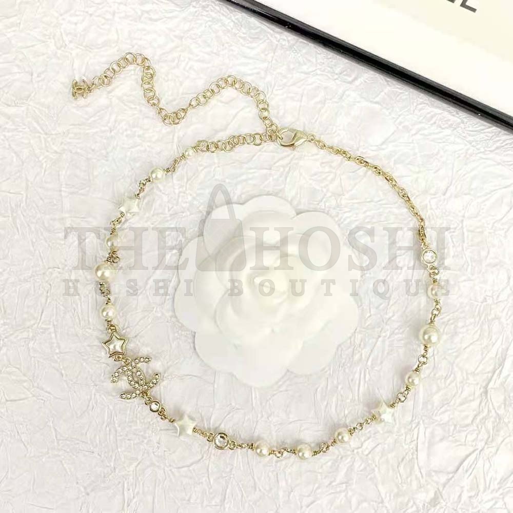 Ch**el Women Necklace in Metal Resin Glass Pearls and Strass Master Quality