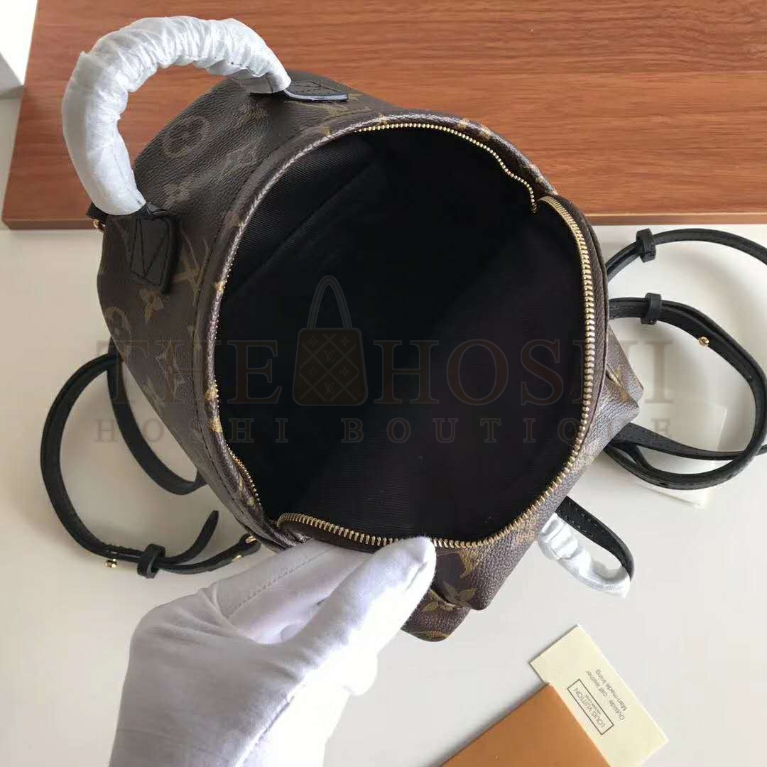 L0vis Vvtt0n LV Unisex Palm Springs Backpack Mini in Monogram Coated Canvas-Brown Master Quality