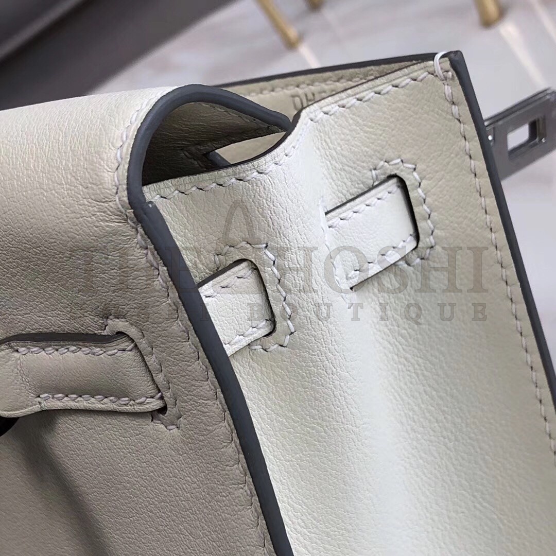 H**me5 White Swift Kelly Danse Bag Master Quality