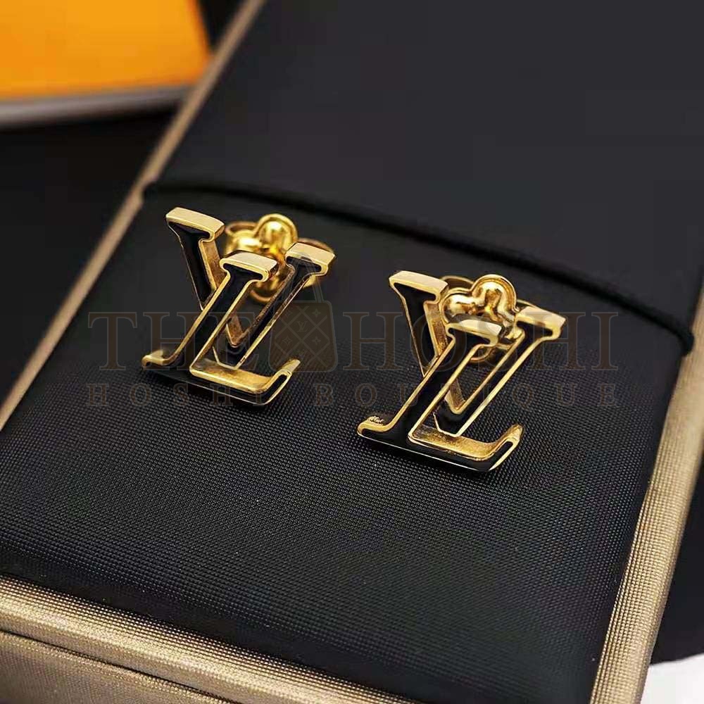 L0vis Vvtt0n Women LV Iconic Enamel Earrings-Black Master Quality