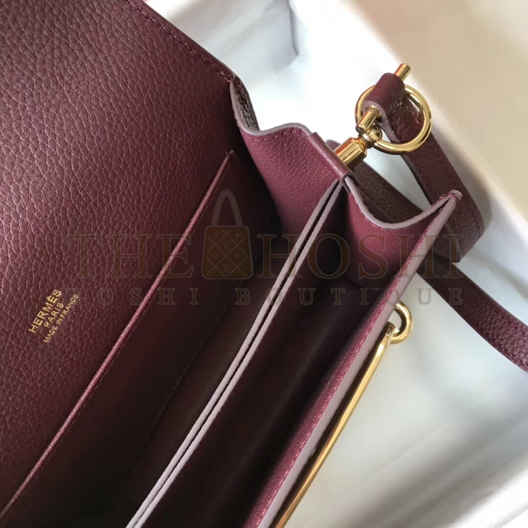 H**me5 Mini Sac Roulis 18cm Bag In Burgundy Evercolor Calfskin Master Quality