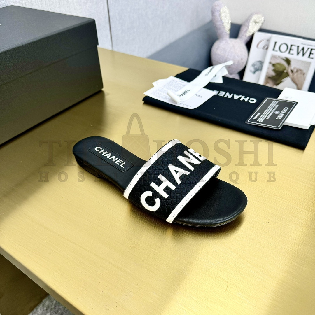 Ch**el sandals flat real leather Master Quality