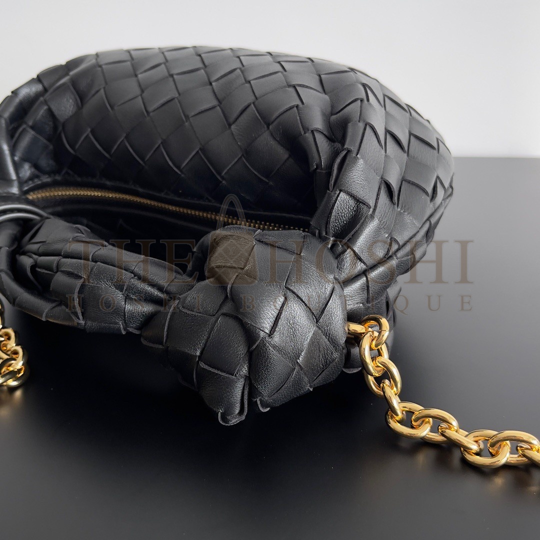 B0tt*ga Ven*ta Mini Jodie Chain Bag In Black Intrecciato Lambskin Master Quality
