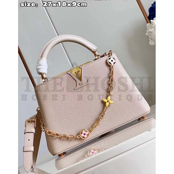 L0vis Vvtt0n LV Women Capucines BB Handbag Beige Pink Taurillon Leather Master Quality