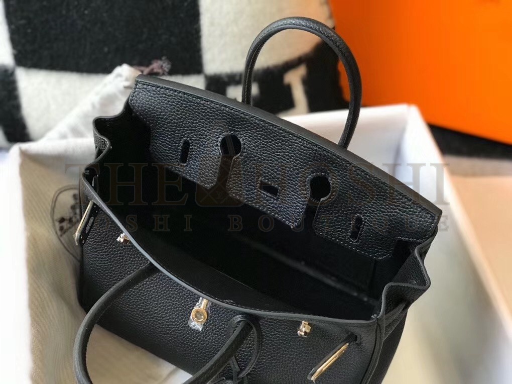 H**me5 Birkin 25cm Bag In Black Clemence Leather Master Quality