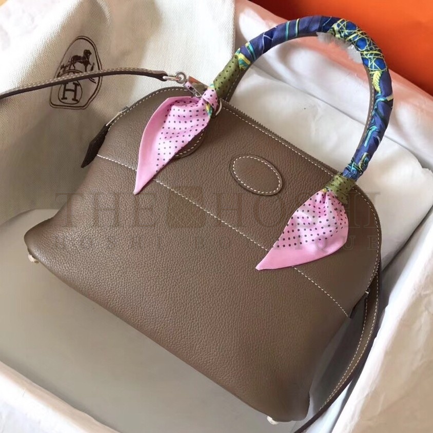 H**me5 Taupe Clemence Bolide 27cm Handmade Bag Master Quality