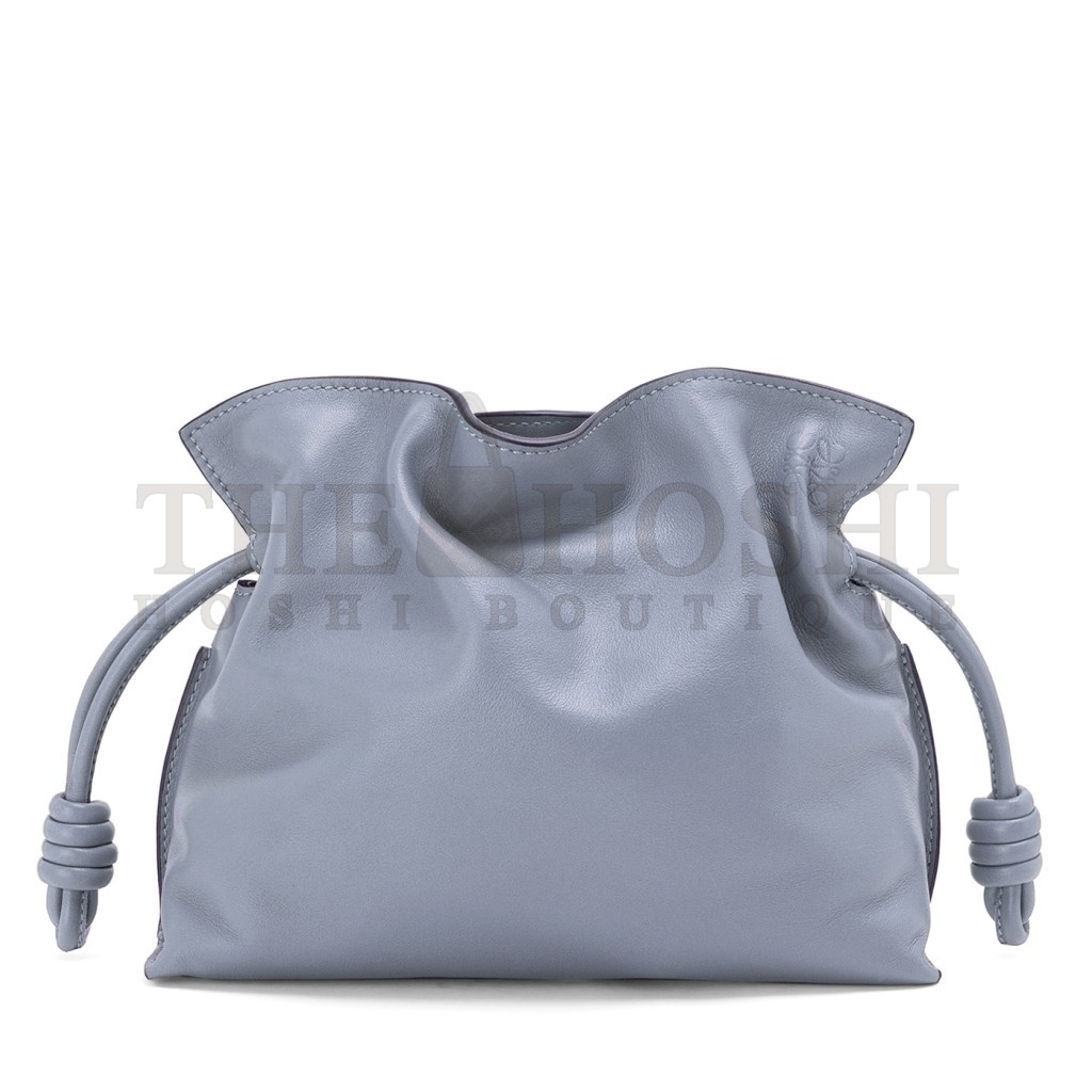 L0ew* Flamenco Mini Clutch In Atlantic Blue Nappa Leather Master Quality