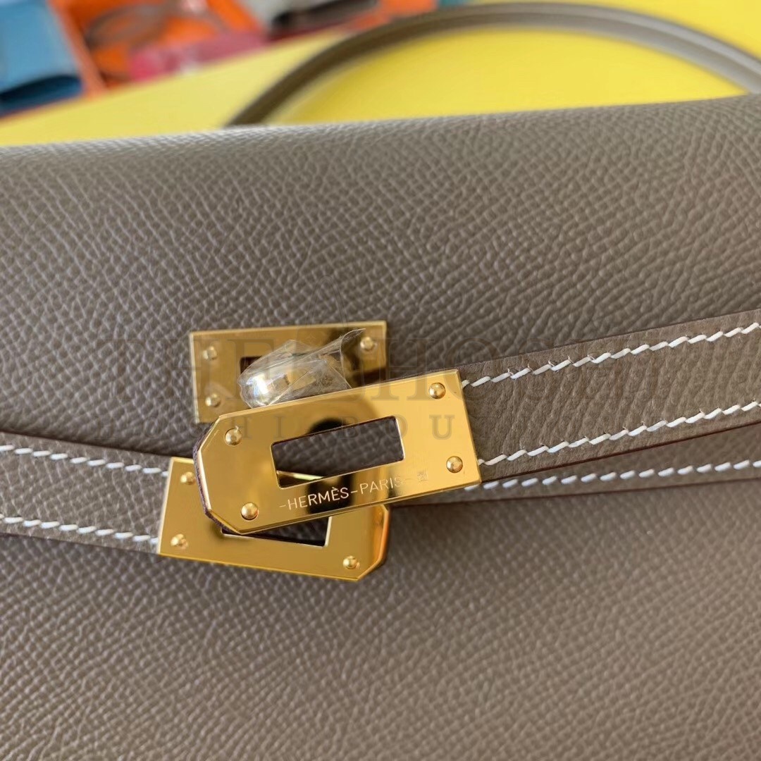 H**me5 Kelly Classique To Go Wallet In Taupe Epsom Calfskin Master Quality