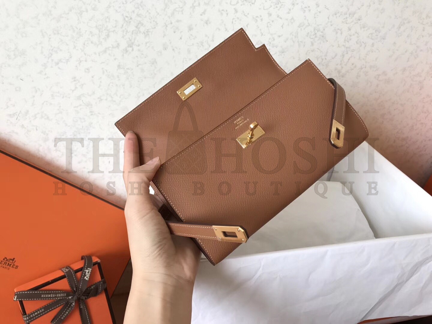 H**me5 Kelly Classic Long Wallet In Brown Epsom Leather Master Quality