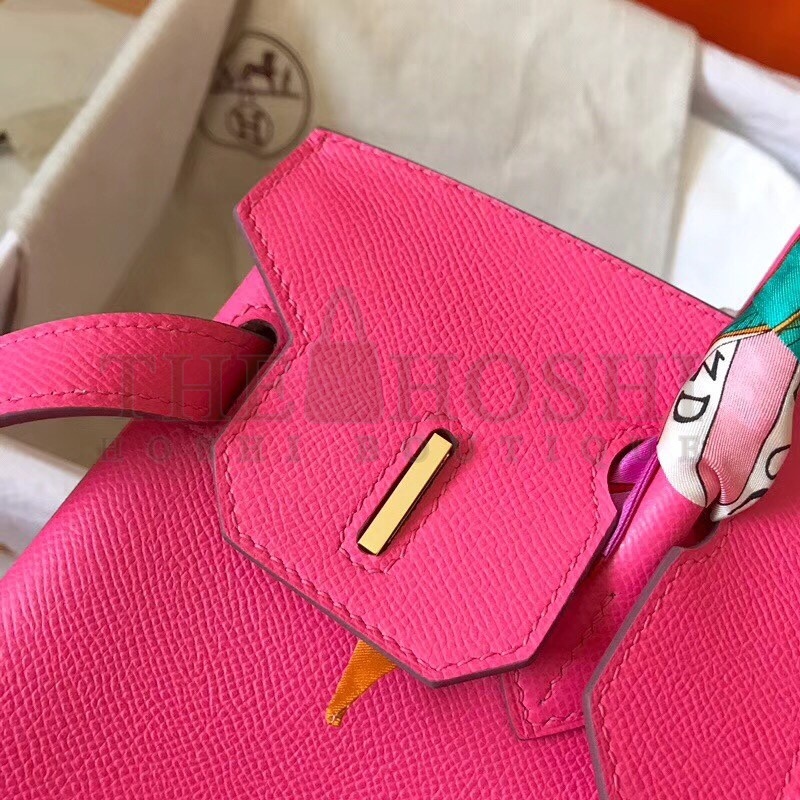 H**me5 Rose Lipstick Birkin 30cm Epsom Handmade Bag Master Quality