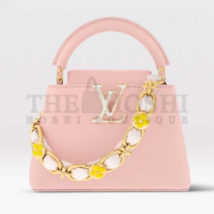 L0vis Vvtt0n LV Women Capucines Mini Handbag Jasmine Pink Taurillon Leather Master Quality