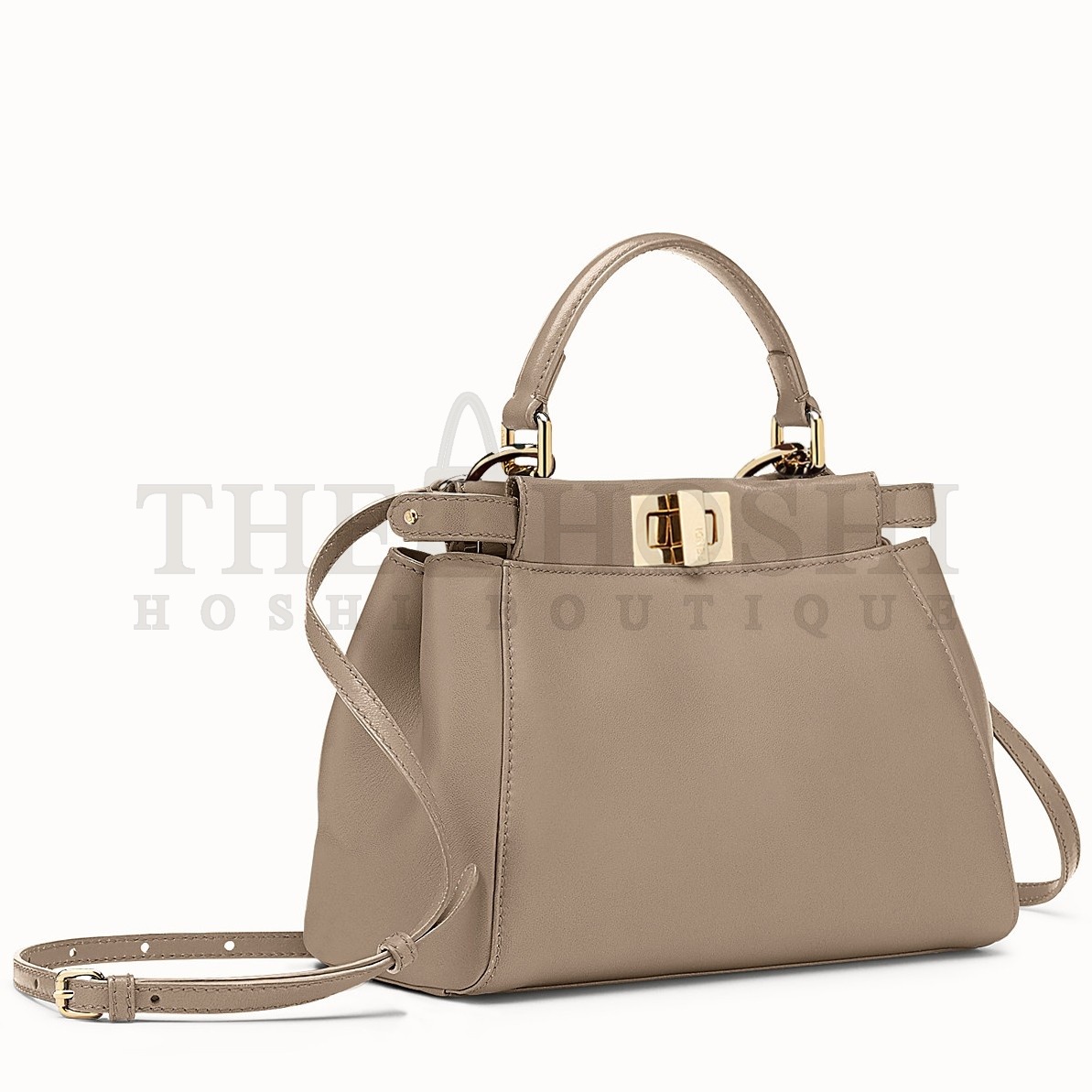 F**di Peekaboo Mini Bag In Dove Grey Nappa Leather Master Quality