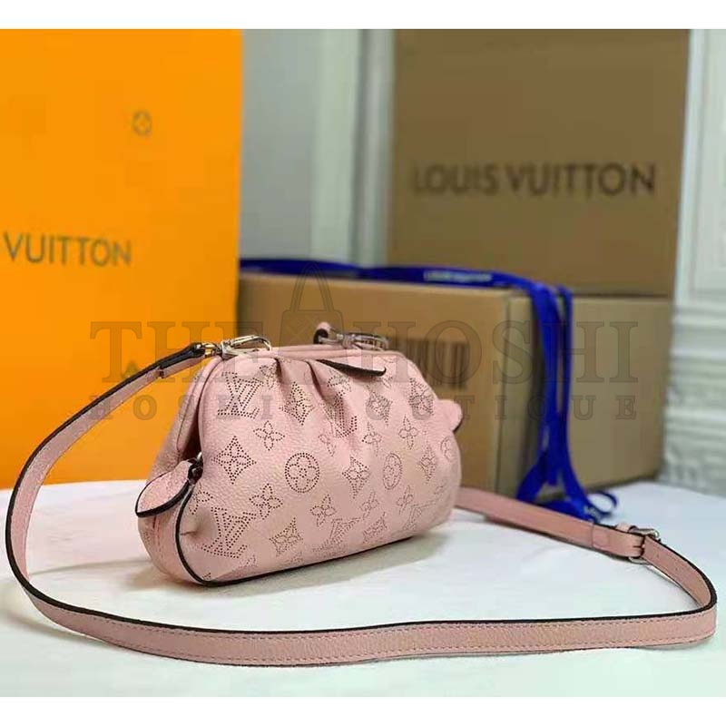 L0vis Vvtt0n LV Women Scala Mini Pouch Magnolia Pink Mahina Perforated Calf Leather Master Quality