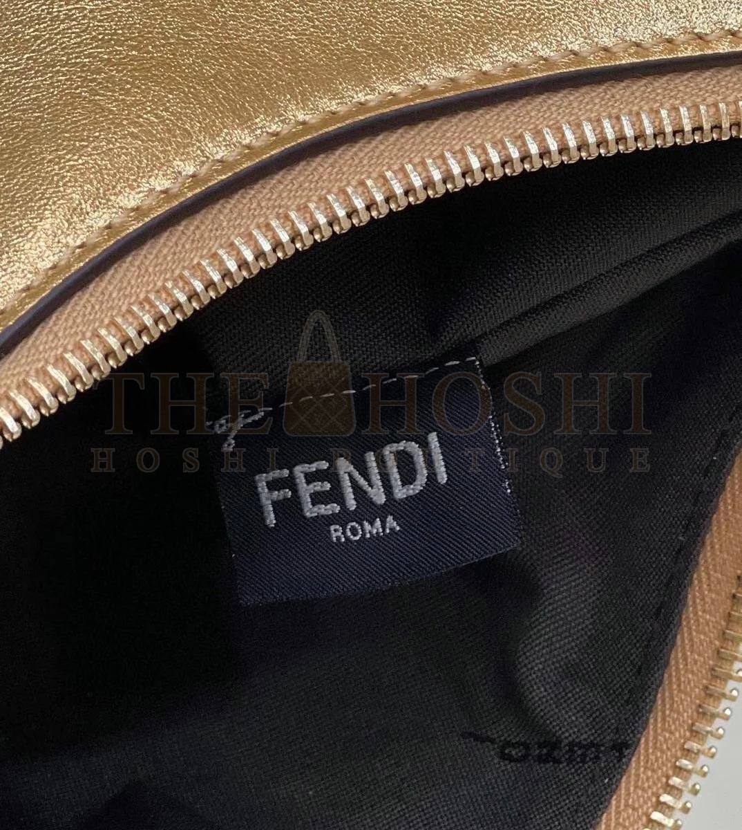 F**di F**digraphy Small Hobo Bag In Gold Metallic Leather Master Quality