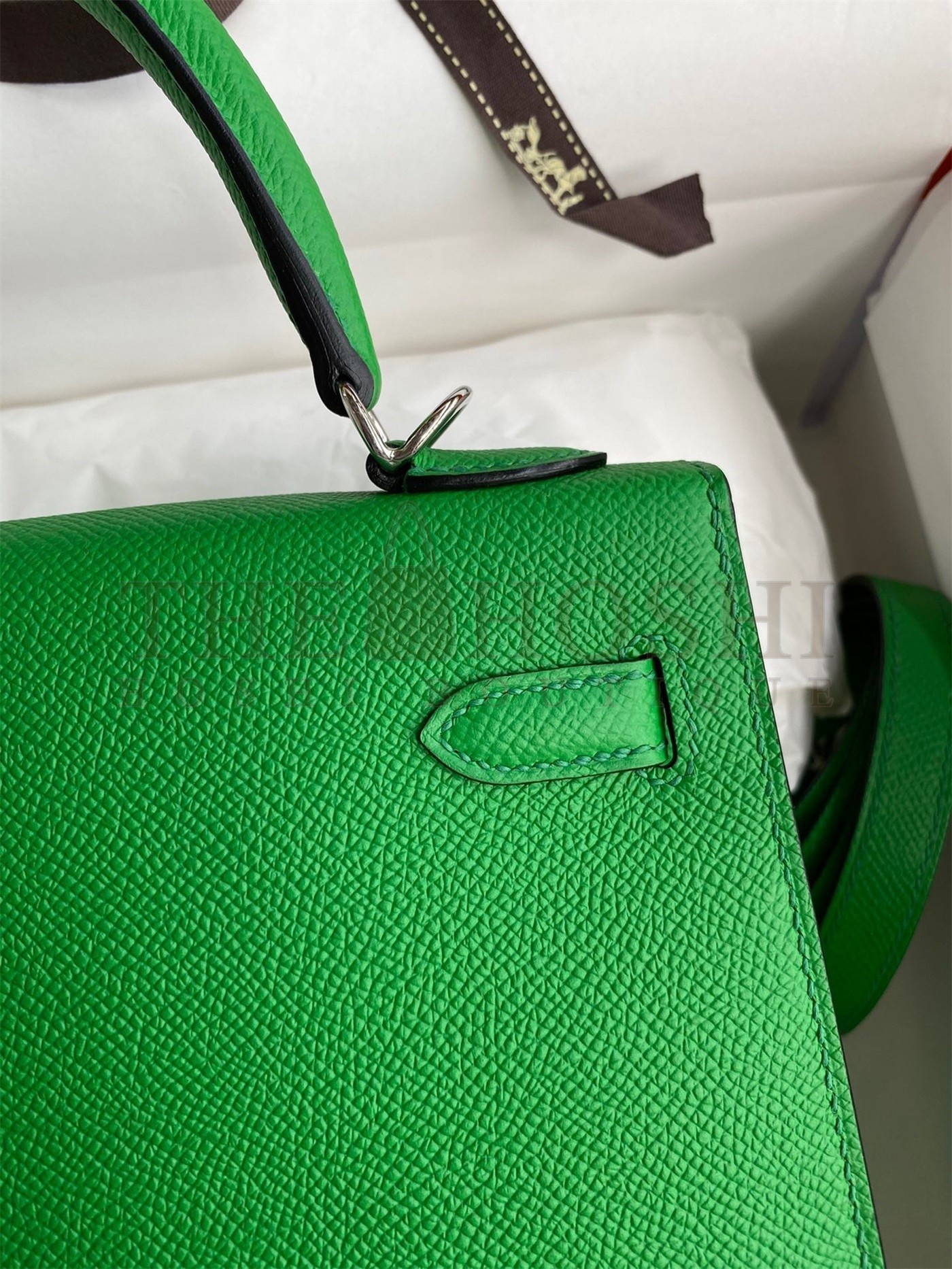 H**me5 Epsom Kelly 25cm Sellier Handmade Bambou Bag Master Quality