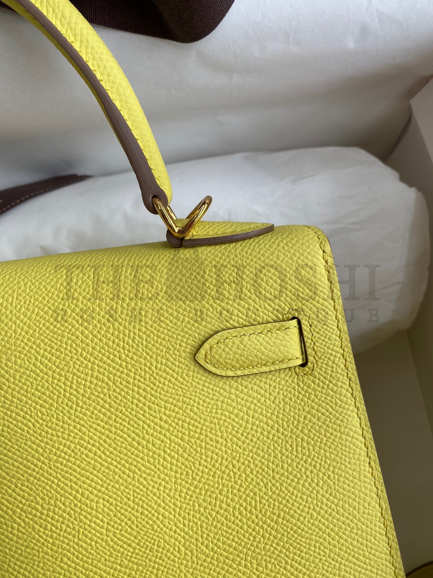 H**me5 Epsom Kelly 25cm Sellier Handmade Lime Bag Master Quality