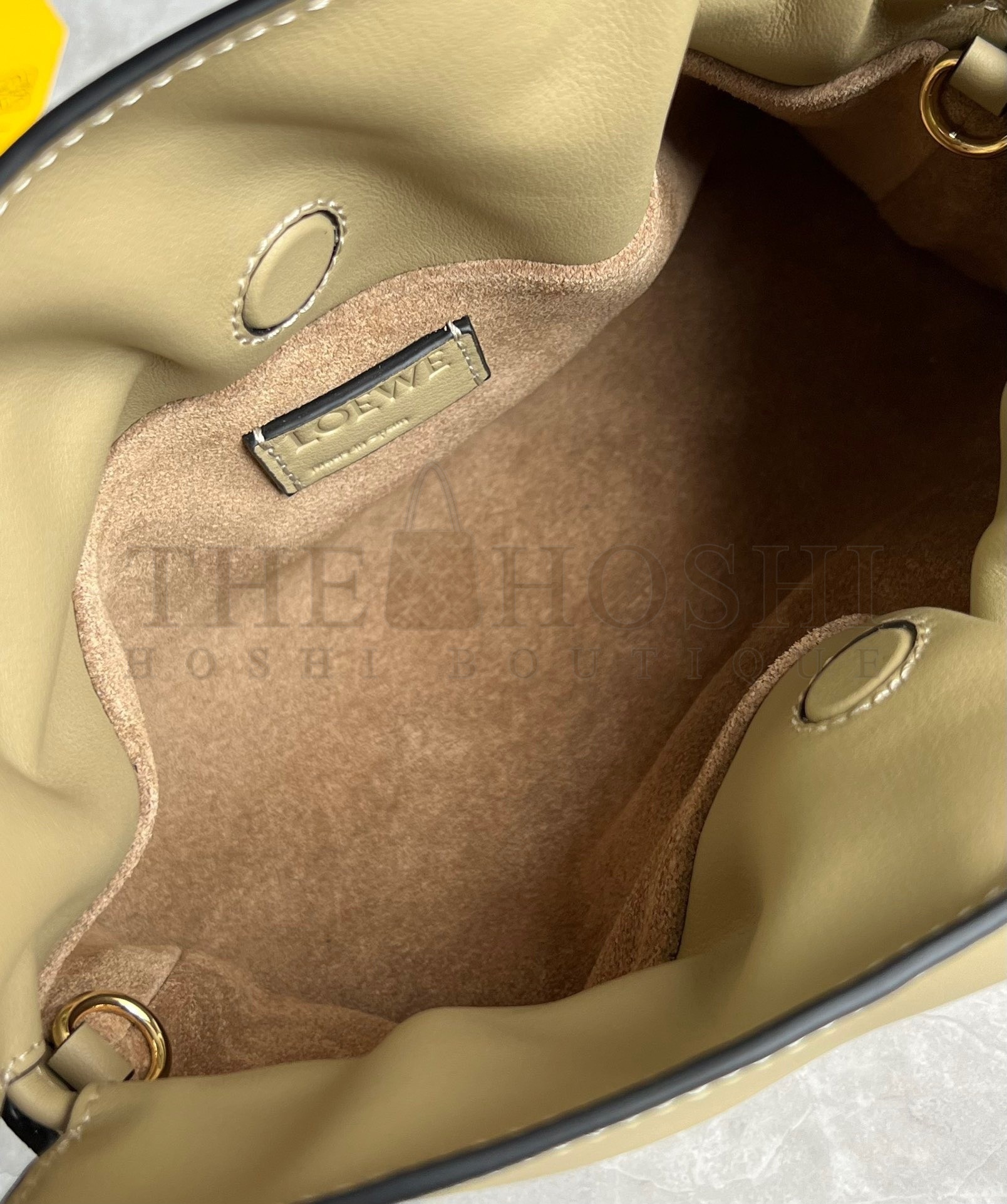 L0ew* Mini Flamenco Clutch Bag In Clay Green Calfskin Master Quality