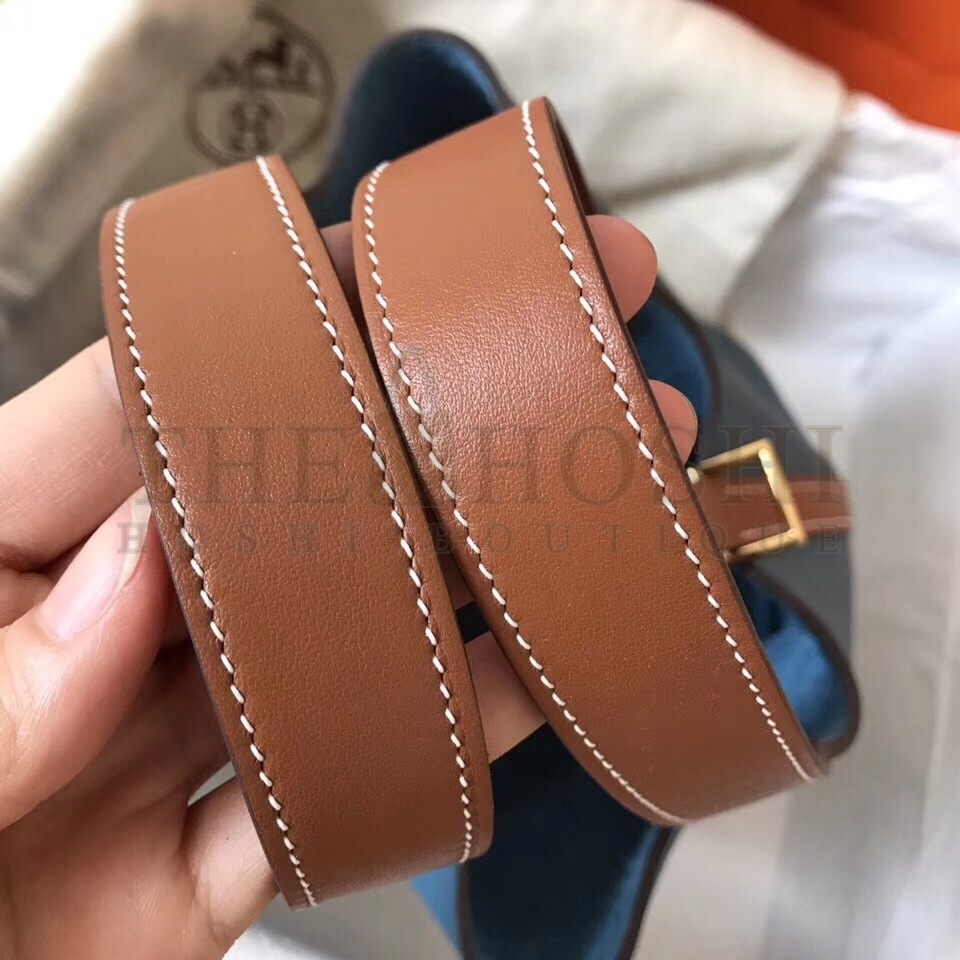 H**me5 Bicolor Picotin Lock MM 22cm Blue Jean Bag Master Quality