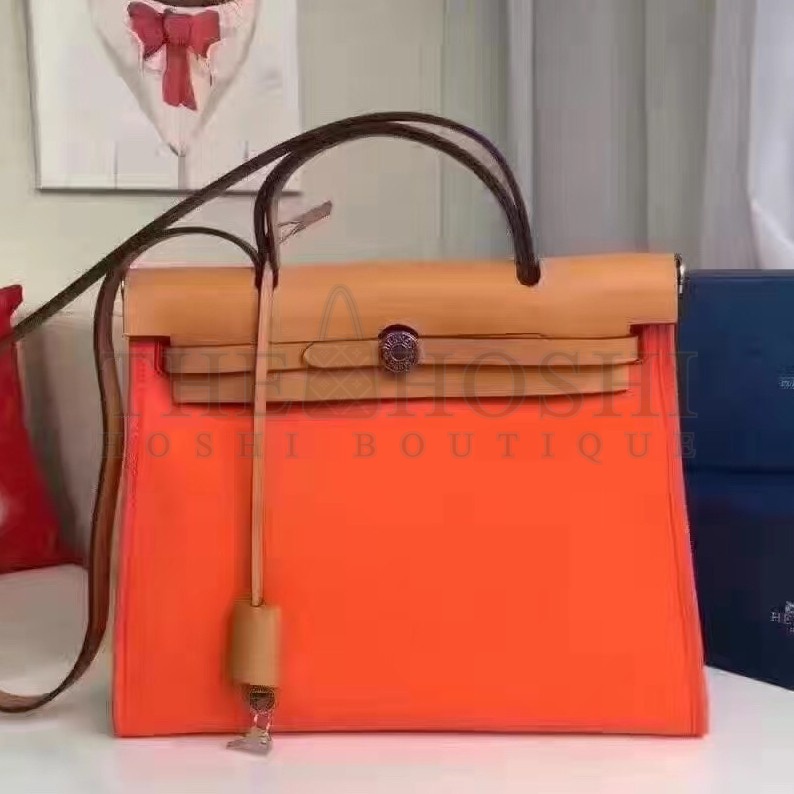 H**me5 Herbag Zip PM 31cm Bag In Orange Canvas Master Quality