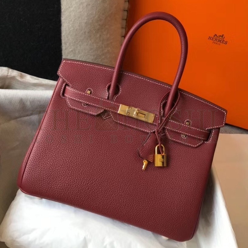 H**me5 Birkin 30 Bag in Gold Clemence Leather with GHW Master Quality