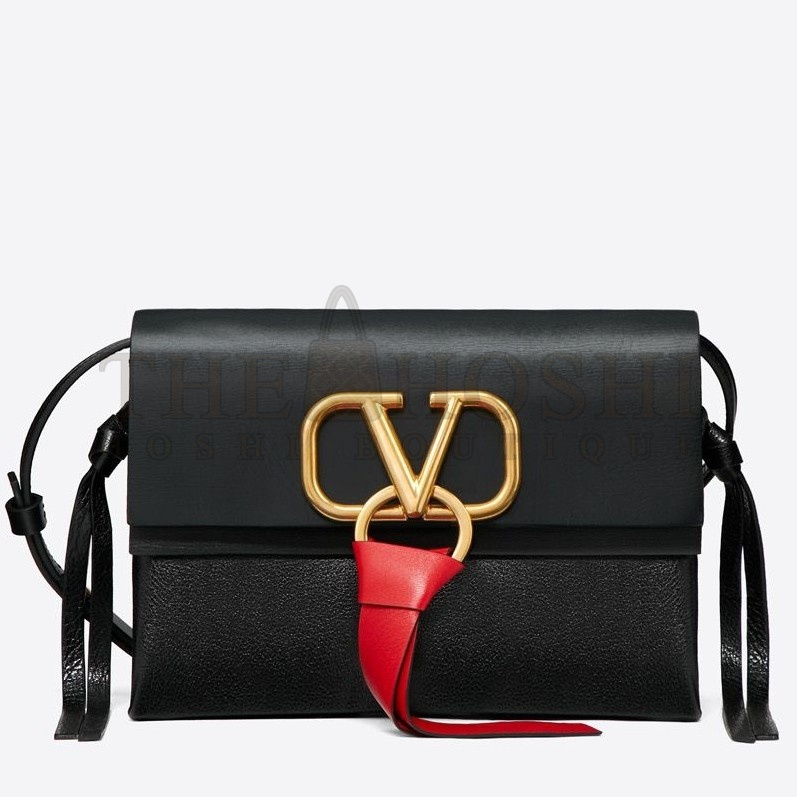 Va1e*ntin0 Small Vring Crossbody Bag In Black Calfskin Master Quality