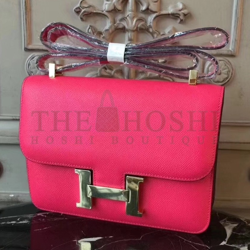 H**me5 Red Constance MM 24cm Epsom Leather Bag Master Quality