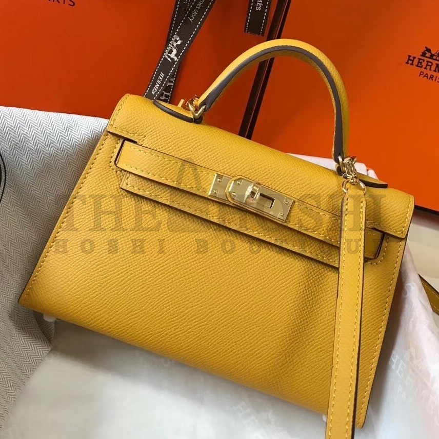 H**me5 Kelly Mini II Bag In Yellow Epsom Leather Master Quality