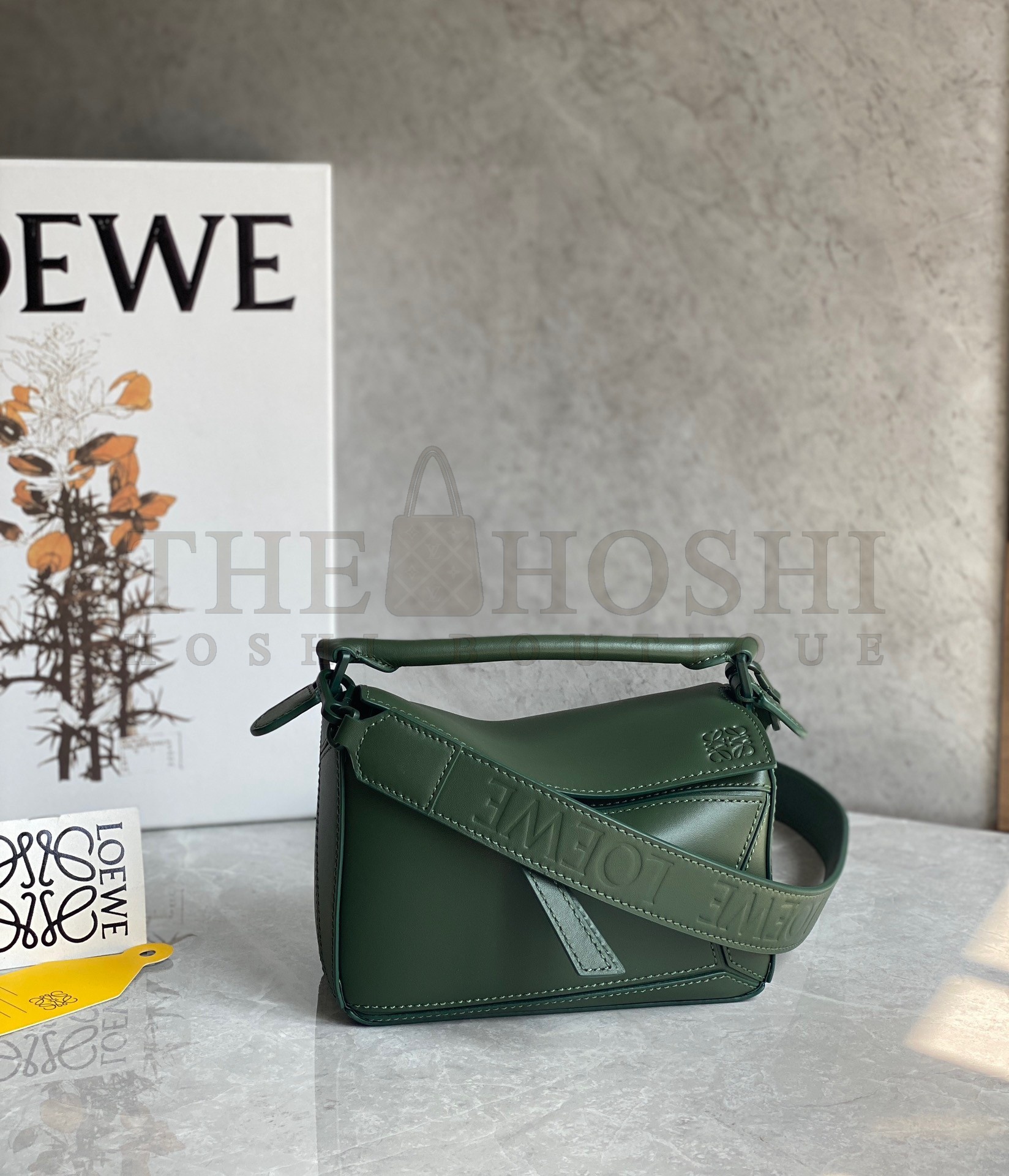 L0ew* Puzzle Mini Bag In Vintage Khaki Satin Calfskin Master Quality