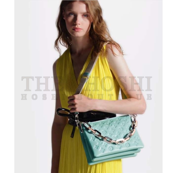 L0vis Vvtt0n LV Women Coussin PM Handbag Azure Blue Lambskin Calfskin Cowhide Leather Master Quality