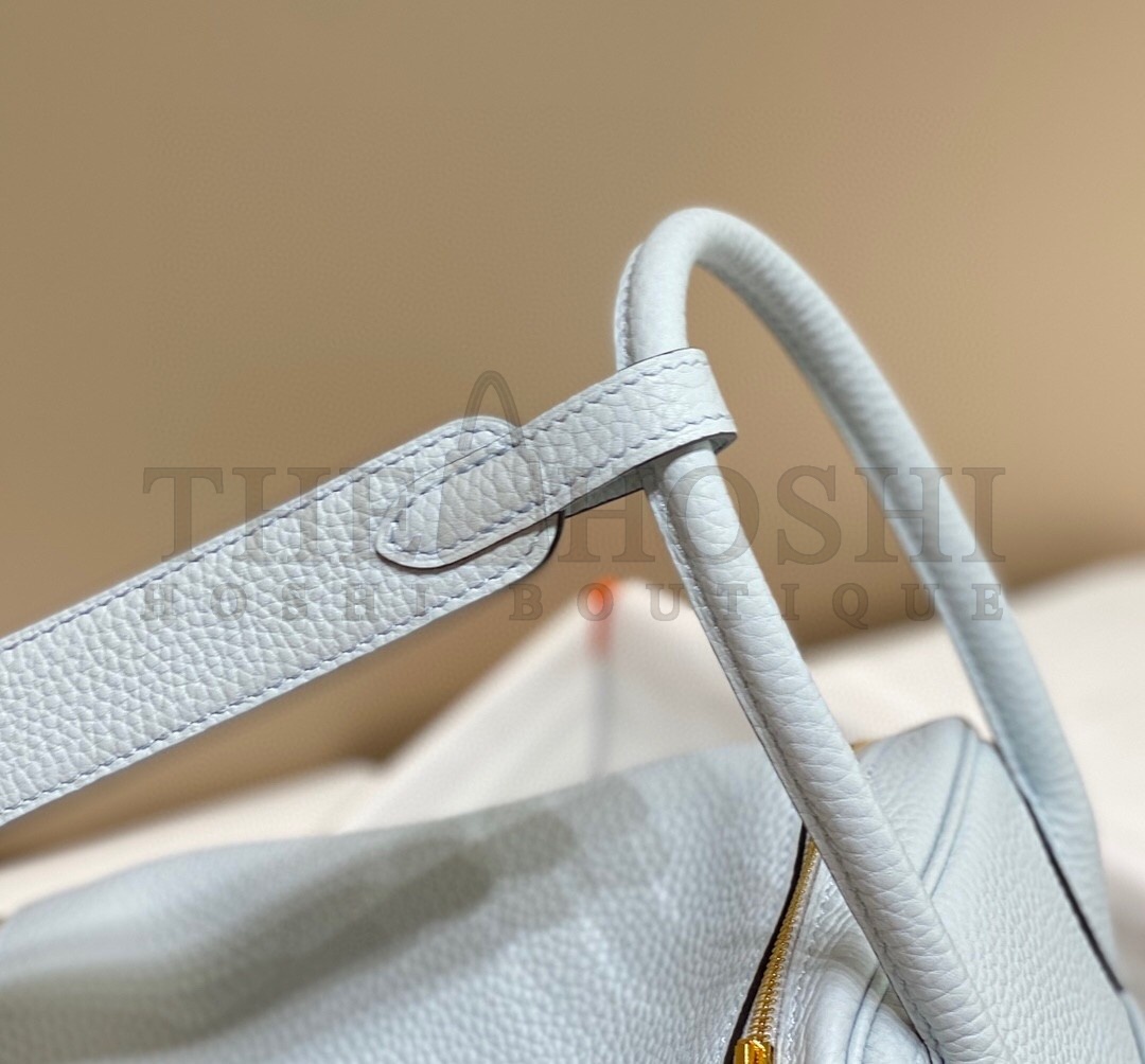 H**me5 Lindy 26cm Bag In Blue Brume Clemence Leather GHW Master Quality